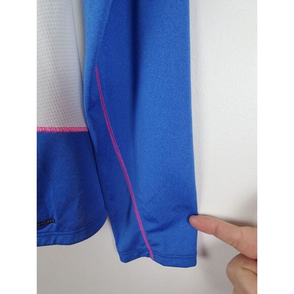 The North Face Flash Dry Long Sleeve Shirt S/P Womens Blue Pink V neck Casual To - Picture 5 of 6